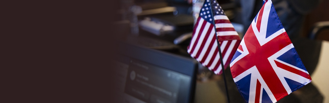 United States and British flags